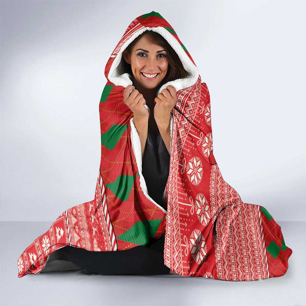 Australian Christmas Hooded Blanket - Santa Koala Kangaroo and Holiday Cheer LT03 - Polynesian Pride