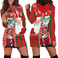 Australian Christmas Hoodie Dress - Santa Koala Kangaroo and Holiday Cheer LT03 - Polynesian Pride