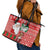 Australian Christmas Leather Tote Bag - Santa Koala Kangaroo and Holiday Cheer