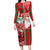 Australian Christmas Long Sleeve Bodycon Dress - Santa Koala Kangaroo and Holiday Cheer