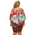 Australian Christmas Off Shoulder Short Dress - Santa Koala Kangaroo and Holiday Cheer