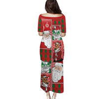 Australian Christmas Puletasi - Santa Koala Kangaroo and Holiday Cheer LT03 - Polynesian Pride