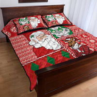 Australian Christmas Quilt Bed Set - Santa Koala Kangaroo and Holiday Cheer LT03 - Polynesian Pride