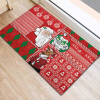 Australian Christmas Rubber Doormat - Santa Koala Kangaroo and Holiday Cheer LT03 - Polynesian Pride