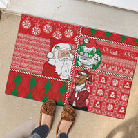 Australian Christmas Rubber Doormat - Santa Koala Kangaroo and Holiday Cheer LT03 - Polynesian Pride