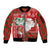 Australian Christmas Sleeve Zip Bomber Jacket - Santa Koala Kangaroo and Holiday Cheer