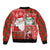 Australian Christmas Sleeve Zip Bomber Jacket - Santa Koala Kangaroo and Holiday Cheer