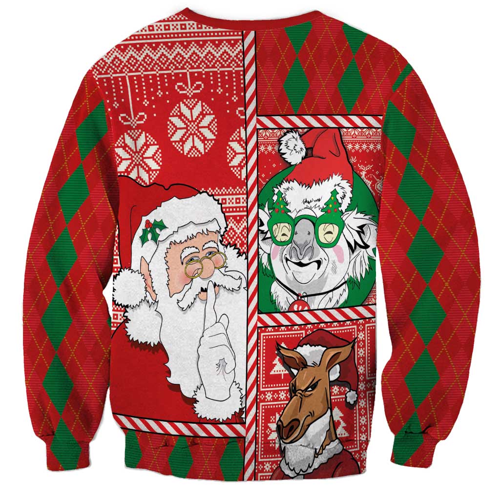 Australian Christmas Sweatshirt - Santa Koala Kangaroo and Holiday Cheer LT03 - Polynesian Pride