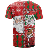 Australian Christmas T Shirt - Santa Koala Kangaroo and Holiday Cheer LT03 - Polynesian Pride