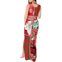 Australian Christmas Tank Maxi Dress - Santa Koala Kangaroo and Holiday Cheer LT03 - Polynesian Pride