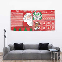 Australian Christmas Tapestry - Santa Koala Kangaroo and Holiday Cheer