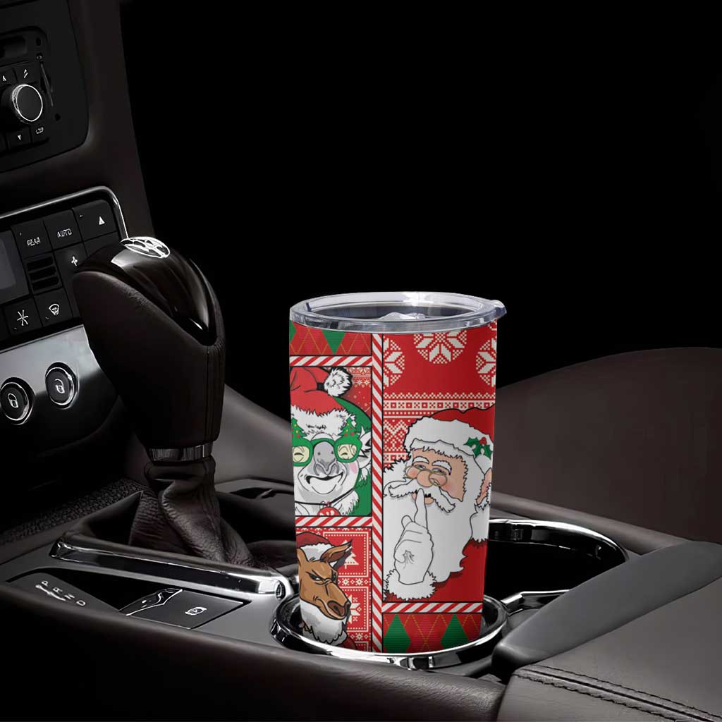 Australian Christmas Tumbler Cup - Santa Koala Kangaroo and Holiday Cheer LT03 - Polynesian Pride