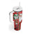 Australian Christmas Tumbler With Handle - Santa Koala Kangaroo and Holiday Cheer