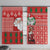 Australian Christmas Window Curtain - Santa Koala Kangaroo and Holiday Cheer