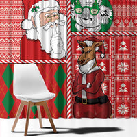 Australian Christmas Window Curtain - Santa Koala Kangaroo and Holiday Cheer LT03 - Polynesian Pride