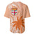 Bula Fiji Baseball Jersey Tropical Flower and Tapa Pattern Peach Fuzz Color LT03 - Polynesian Pride