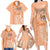 Bula Fiji Family Matching Long Sleeve Bodycon Dress and Hawaiian Shirt Tropical Flower and Tapa Pattern Peach Fuzz Color LT03 - Polynesian Pride