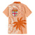 Bula Fiji Family Matching Mermaid Dress and Hawaiian Shirt Tropical Flower and Tapa Pattern Peach Fuzz Color LT03 - Polynesian Pride