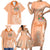 Bula Fiji Family Matching Short Sleeve Bodycon Dress and Hawaiian Shirt Tropical Flower and Tapa Pattern Peach Fuzz Color LT03 - Polynesian Pride