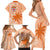 Bula Fiji Family Matching Short Sleeve Bodycon Dress and Hawaiian Shirt Tropical Flower and Tapa Pattern Peach Fuzz Color LT03 - Polynesian Pride