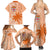 Bula Fiji Family Matching Summer Maxi Dress and Hawaiian Shirt Tropical Flower and Tapa Pattern Peach Fuzz Color LT03 - Polynesian Pride