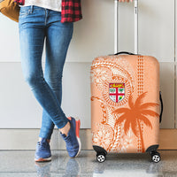 Bula Fiji Luggage Cover Tropical Flower and Tapa Pattern Peach Fuzz Color LT03 - Polynesian Pride