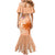 Bula Fiji Mermaid Dress Tropical Flower and Tapa Pattern Peach Fuzz Color LT03 - Polynesian Pride