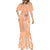 Bula Fiji Mermaid Dress Tropical Flower and Tapa Pattern Peach Fuzz Color LT03 - Polynesian Pride