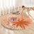 Bula Fiji Round Carpet Tropical Flower and Tapa Pattern Peach Fuzz Color LT03 - Polynesian Pride