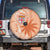 Bula Fiji Spare Tire Cover Tropical Flower and Tapa Pattern Peach Fuzz Color LT03 - Polynesian Pride