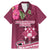 Fiji Adi Cakobau School Family Matching Mermaid Dress and Hawaiian Shirt Tropical Flower and Tapa Pattern LT03 Dad's Shirt - Short Sleeve Pink - Polynesian Pride