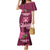 Fiji Adi Cakobau School Family Matching Mermaid Dress and Hawaiian Shirt Tropical Flower and Tapa Pattern LT03 Mom's Dress Pink - Polynesian Pride