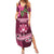 Fiji Adi Cakobau School Family Matching Summer Maxi Dress and Hawaiian Shirt Tropical Flower and Tapa Pattern LT03 Mom's Dress Pink - Polynesian Pride