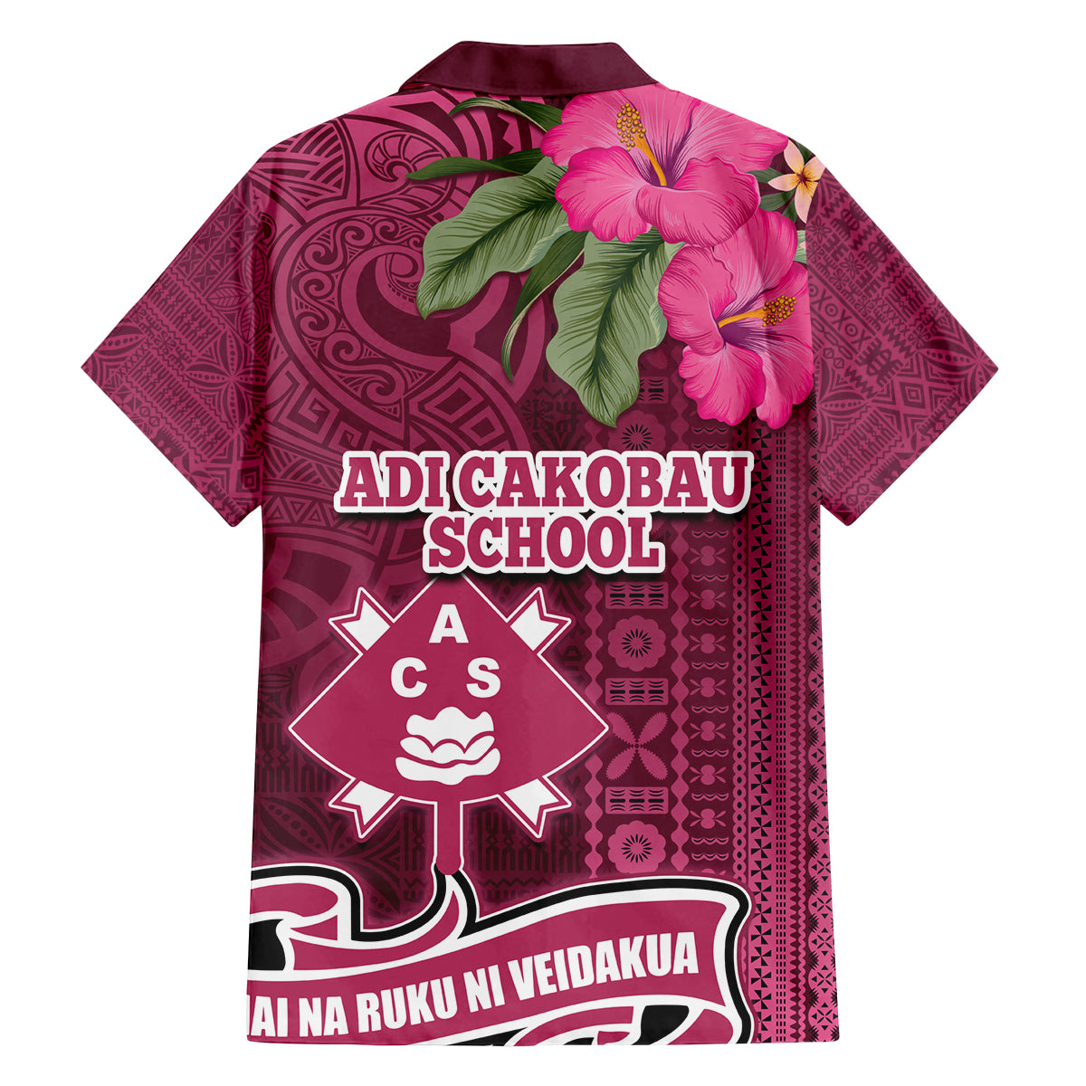 Fiji Adi Cakobau School Family Matching Tank Maxi Dress and Hawaiian Shirt Tropical Flower and Tapa Pattern LT03 - Polynesian Pride