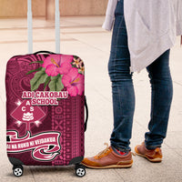 Fiji Adi Cakobau School Luggage Cover Tropical Flower and Tapa Pattern LT03 Pink - Polynesian Pride