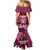 Fiji Adi Cakobau School Mermaid Dress Tropical Flower and Tapa Pattern LT03 - Polynesian Pride