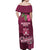 Fiji Adi Cakobau School Off Shoulder Maxi Dress Tropical Flower and Tapa Pattern LT03 - Polynesian Pride