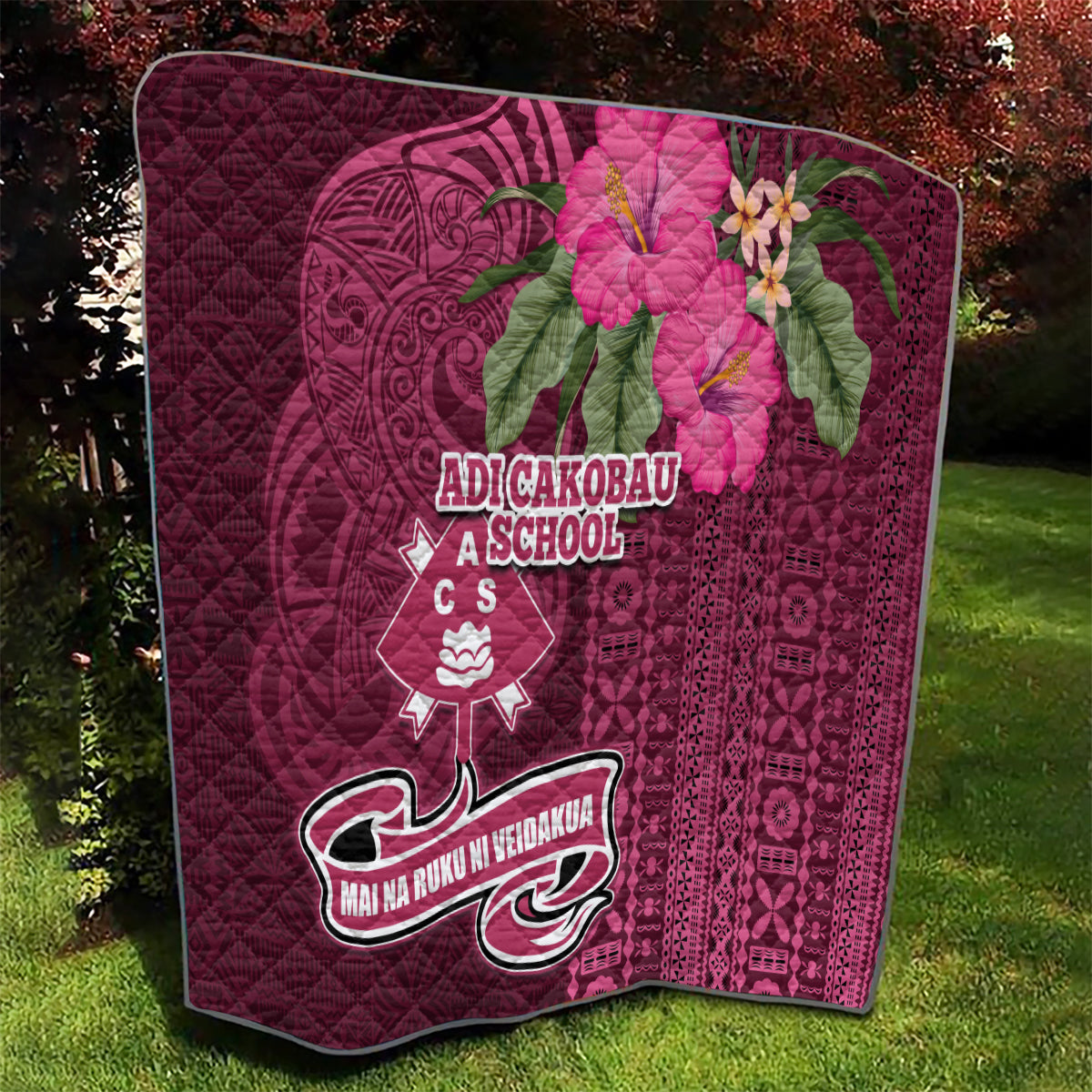 Fiji Adi Cakobau School Quilt Tropical Flower and Tapa Pattern LT03 - Polynesian Pride