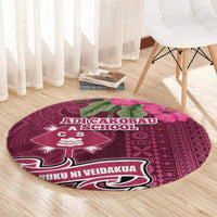 Fiji Adi Cakobau School Round Carpet Tropical Flower and Tapa Pattern LT03 - Polynesian Pride