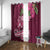 Fiji Adi Cakobau School Window Curtain Tropical Flower and Tapa Pattern LT03 With Grommets Pink - Polynesian Pride