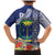 Fiji Natabua High School Family Matching Mermaid Dress and Hawaiian Shirt Tropical Flower and Tapa Pattern Blue Style LT03 - Polynesian Pride