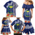 Fiji Natabua High School Family Matching Mermaid Dress and Hawaiian Shirt Tropical Flower and Tapa Pattern Blue Style LT03 - Polynesian Pride