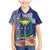 Fiji Natabua High School Family Matching Mermaid Dress and Hawaiian Shirt Tropical Flower and Tapa Pattern Blue Style LT03 Son's Shirt Blue - Polynesian Pride