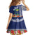 Fiji Natabua High School Family Matching Off Shoulder Short Dress and Hawaiian Shirt Tropical Flower and Tapa Pattern Blue Style LT03 - Polynesian Pride