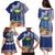 Fiji Natabua High School Family Matching Puletasi Dress and Hawaiian Shirt Tropical Flower and Tapa Pattern Blue Style LT03 - Polynesian Pride