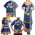 Fiji Natabua High School Family Matching Summer Maxi Dress and Hawaiian Shirt Tropical Flower and Tapa Pattern Blue Style LT03 - Polynesian Pride