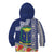 Fiji Natabua High School Kid Hoodie Tropical Flower and Tapa Pattern Blue Style LT03 - Polynesian Pride