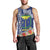 Fiji Natabua High School Men Tank Top Tropical Flower and Tapa Pattern Blue Style LT03 - Polynesian Pride