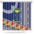 Fiji Natabua High School Shower Curtain Tropical Flower and Tapa Pattern Blue Style LT03 Blue - Polynesian Pride