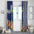 Fiji Natabua High School Window Curtain Tropical Flower and Tapa Pattern Blue Style LT03 - Polynesian Pride